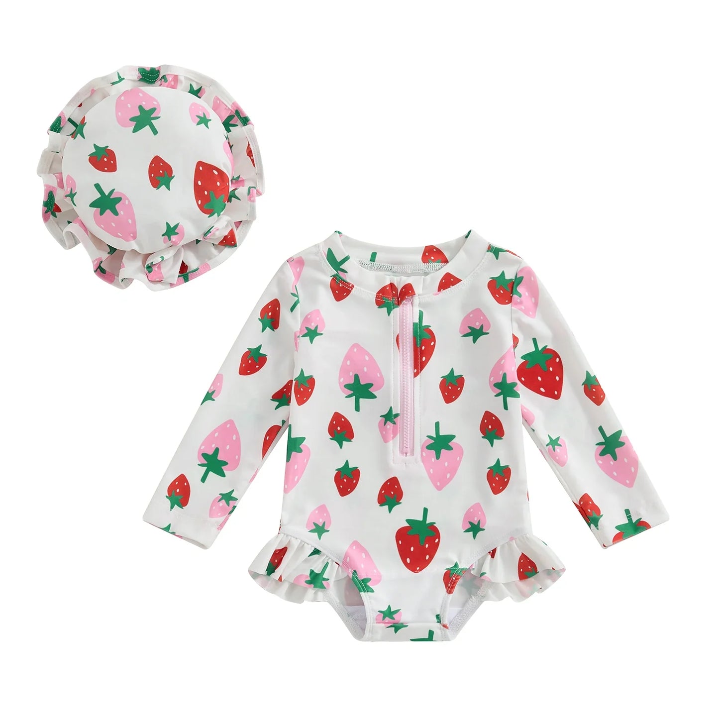 Strawberry & Flowers Girls Swimsuits