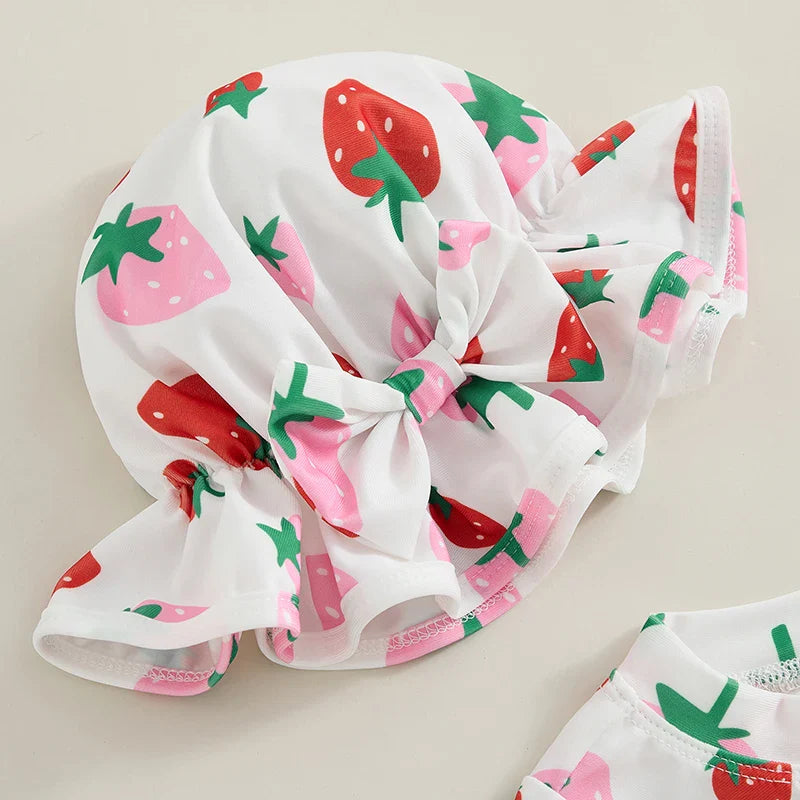 Strawberry & Flowers Girls Swimsuits