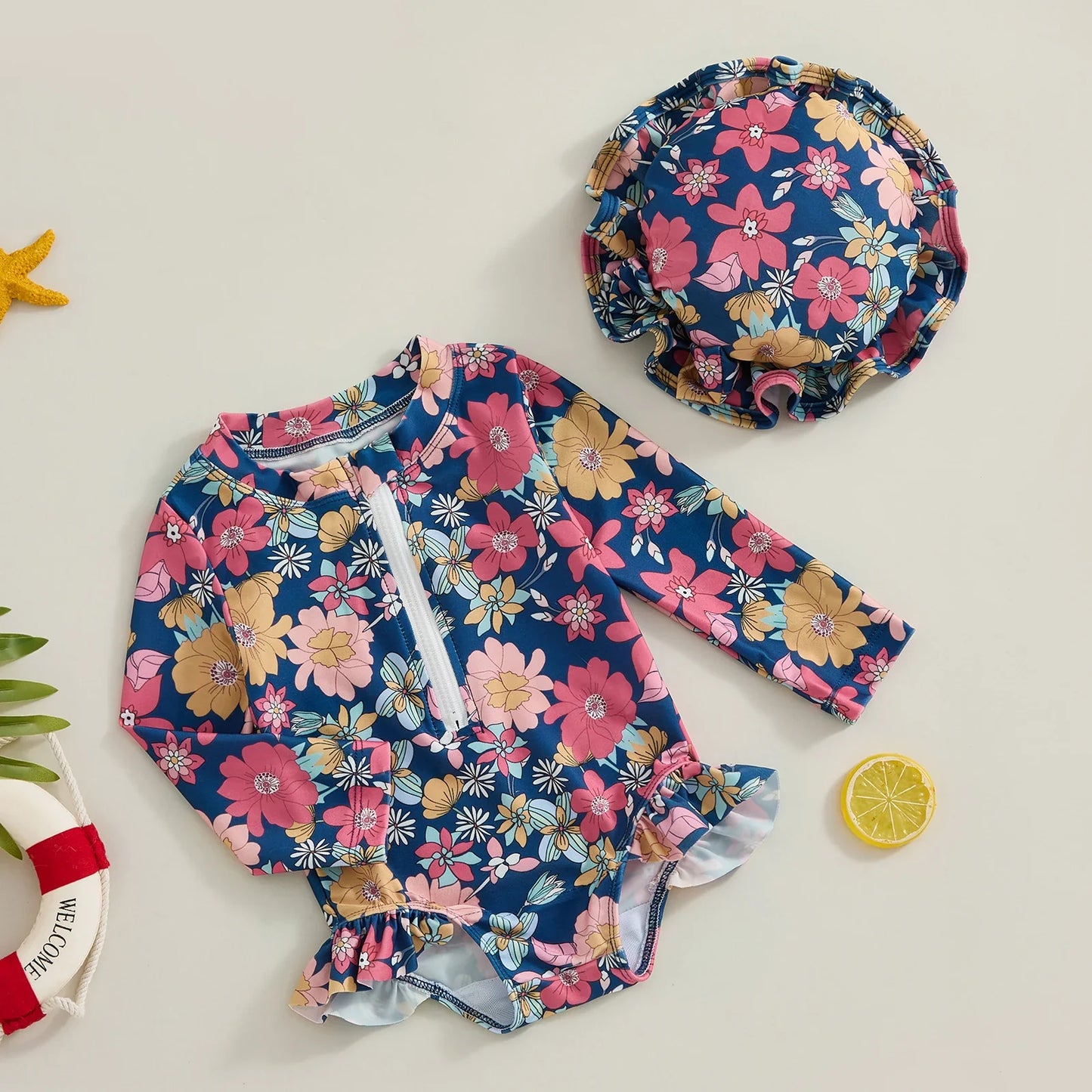 Strawberry & Flowers Girls Swimsuits