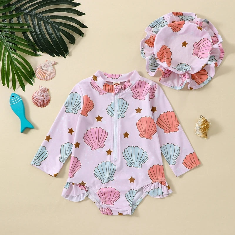 Baby Swimwear Rash Guard Floral Set