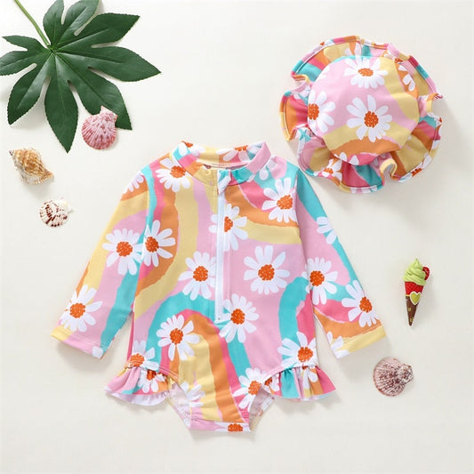 Rainbow Baby Swimwear Rash Guard Set